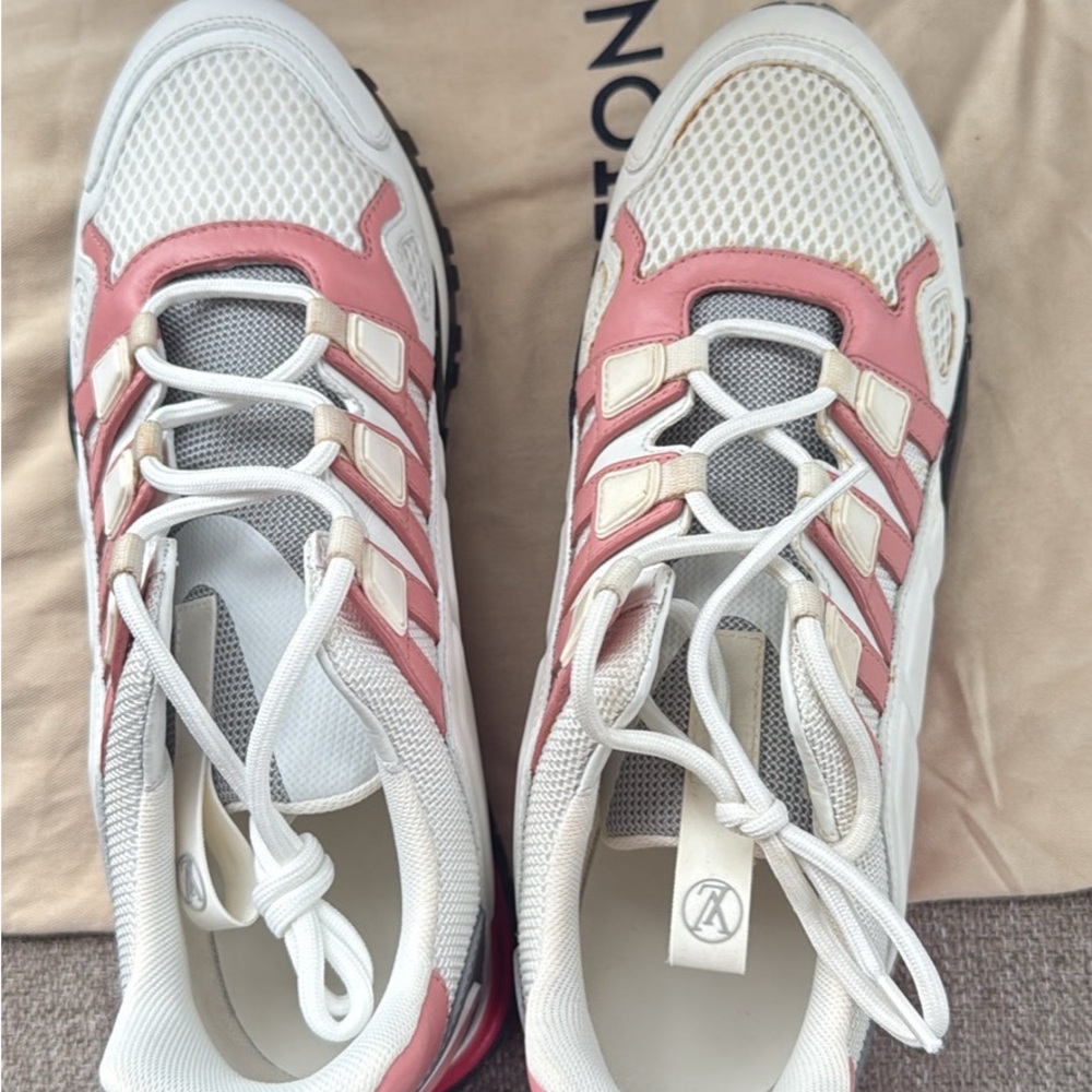 Louis Vuitton Pink and White Athletic Shoes